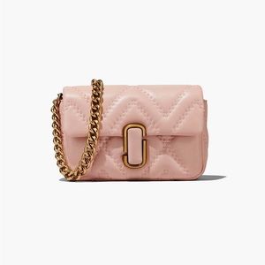 THE QUILTED LEATHER J MARC SHOULDER BAG (PINK and GOLD)
